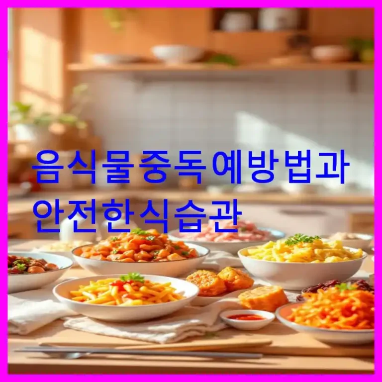 음식물 중독 예방법과 안전한 식습관