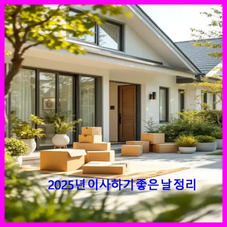 2025년 이사하기 좋은 날 정리