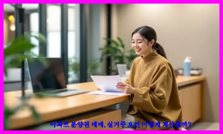 아파트 분양권 매매, 실거주 요건 어떻게 계산할까?