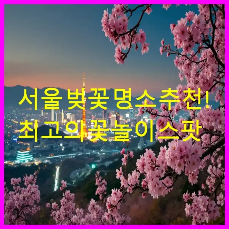 서울 벚꽃 명소 추천!