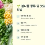 🌱 봄나물 종류 및 맛있게 먹는 요리법