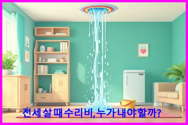 전세 살 때 수리비, 누가 내야 할까?