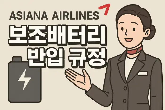 아시아나항공 보조배터리 반입 규정 정리