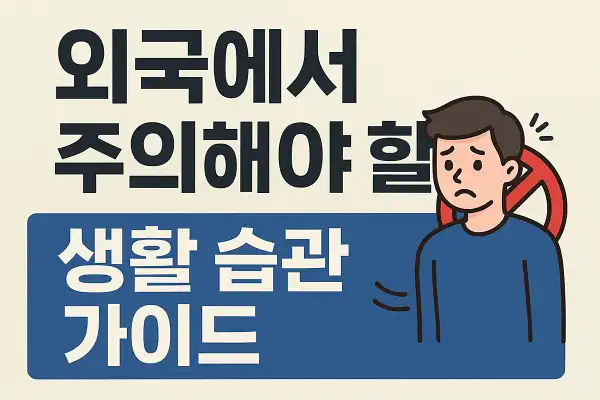 외국에서 주의해야 할 생활 습관 가이드