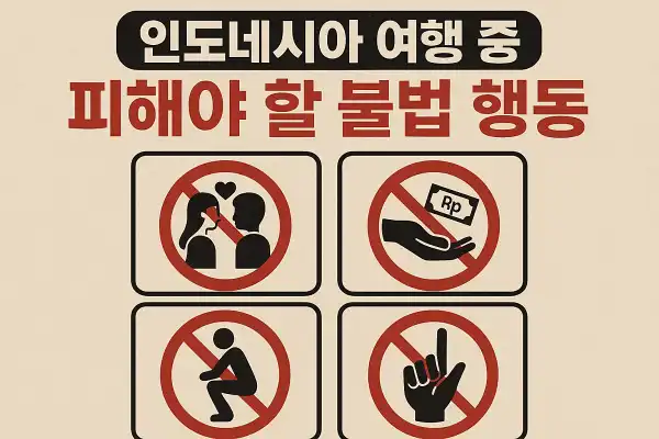 인도네시아 여행 중 피해야 할 불법 행동 가이드