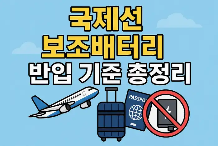 국제선 보조배터리 반입 기준 총정리