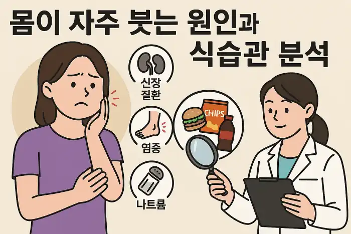 몸이 자주 붓는 원인과 식습관 분석