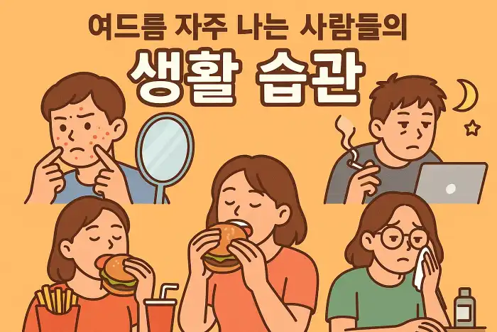 여드름 자주 나는 사람들의 생활습관
