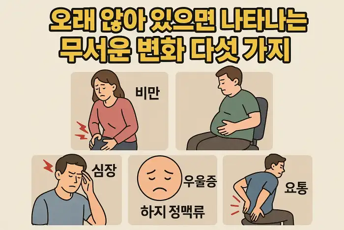 오래 앉아 있으면 나타나는 무서운 변화 다섯 가지