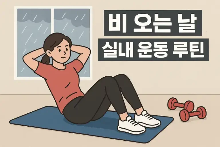 비 오는 날, 걷기 대신 실내에서 효과 내는 운동 루틴