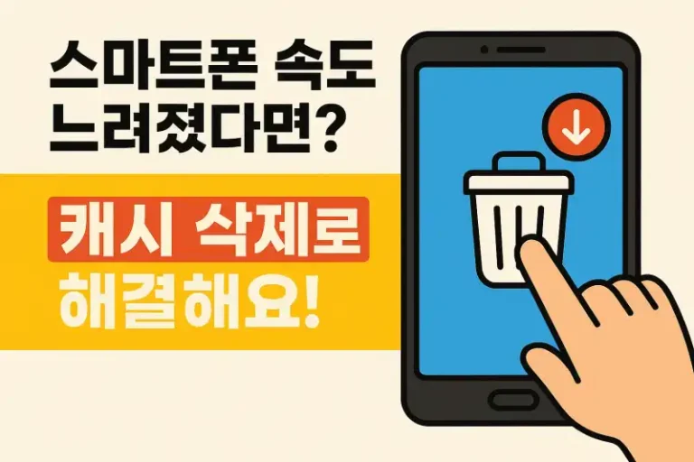 스마트폰 속도 느려졌다면? 캐시 삭제로 해결해요!
