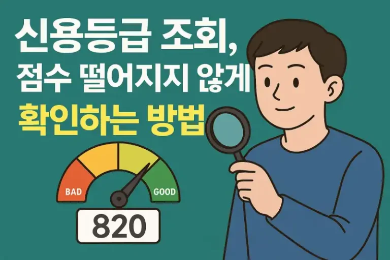 신용등급 조회, 점수 떨어지지 않게 확인하는 방법