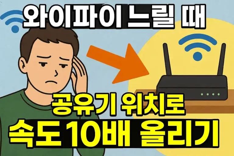 와이파이 느릴 때 공유기 위치로 속도 10배 올리기