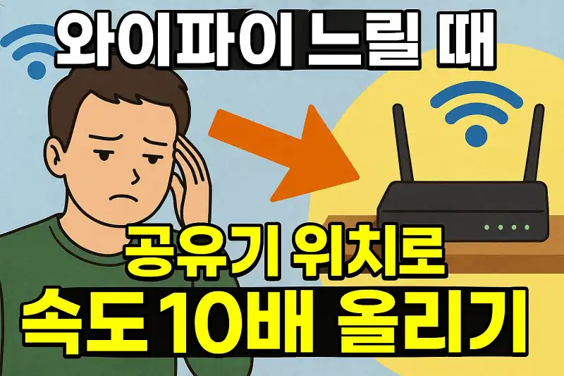 와이파이 느릴 때 공유기 위치로 속도 10배 올리기