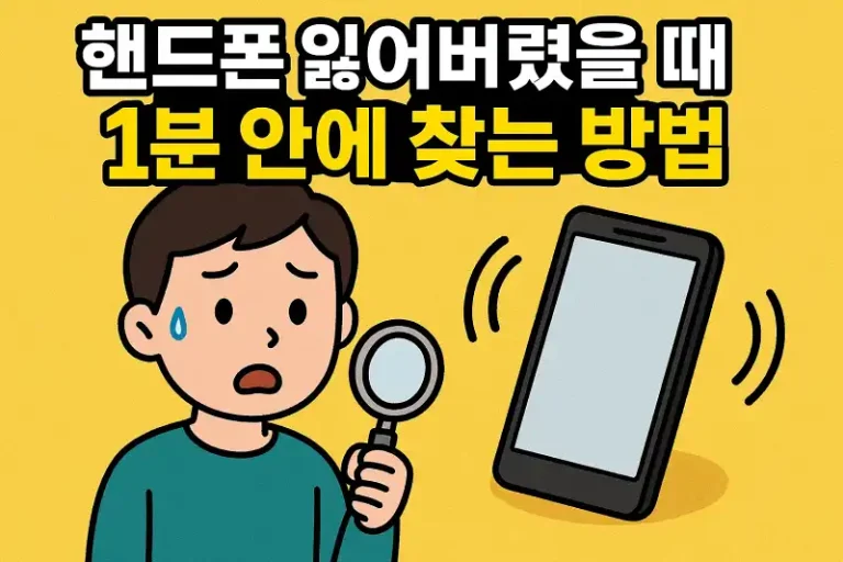 핸드폰 잃어버렸을 때 1분 안에 찾는 방법