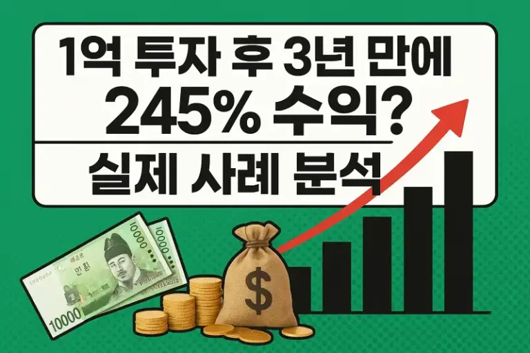 1억 투자 후 3년 만에 245% 수익? 실제 사례 분석