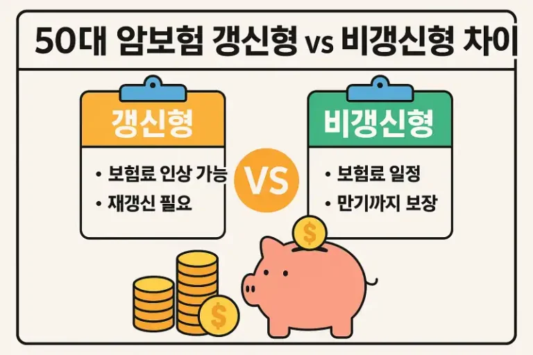 50대 암보험 갱신형 vs 비갱신형 차이