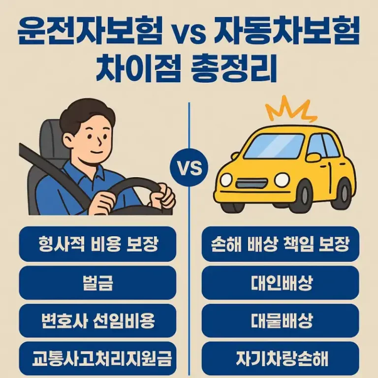 운전자보험 vs 자동차보험 차이점 총정리