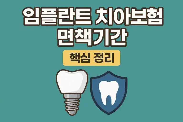 임플란트 치아보험 면책기간 핵심 정리