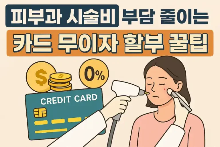 피부과 시술비 부담 줄이는 카드 무이자 할부 꿀팁