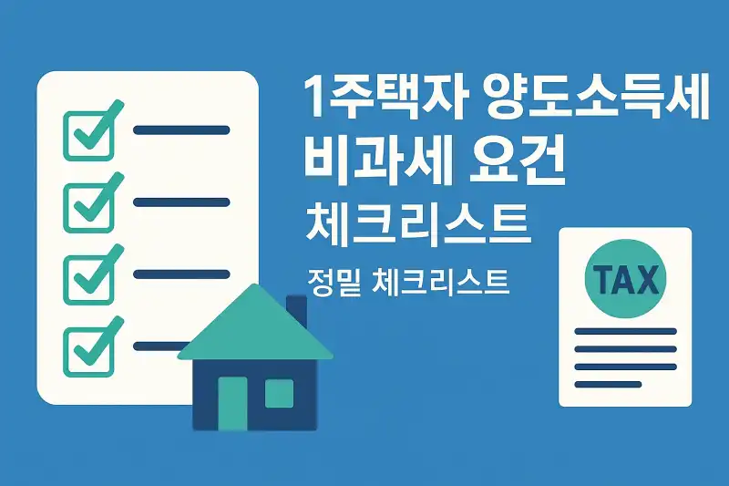 1주택자 양도소득세 비과세 요건 정밀 체크리스트