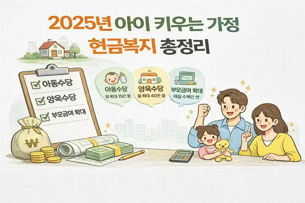 2025년 아이 키우는 가정 현금복지 총정리