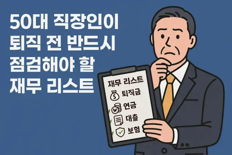 50대 직장인이 퇴직 전 반드시 점검해야 할 재무 리스트