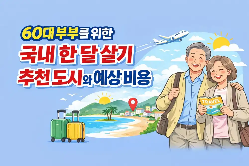 60대 부부를 위한 국내 한 달 살기 추천 도시와 예상 비용