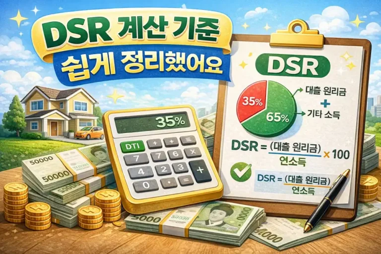 DSR 계산 기준 쉽게 정리했어요