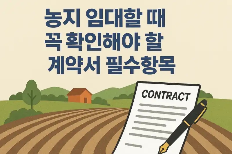 농지 임대할 때 꼭 확인해야 할 계약서 필수항목