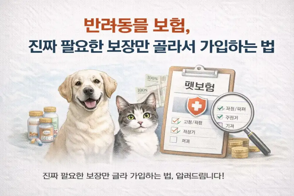 반려동물 보험, 진짜 필요한 보장만 골라서 가입하는 법