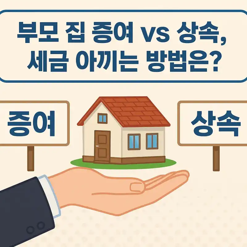 부모 집 증여 vs 상속, 세금 아끼는 방법은?