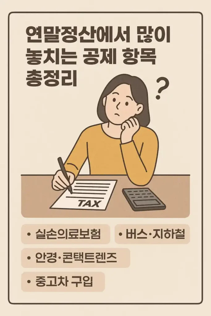 연말정산에서 많이 놓치는 공제 항목 총정리