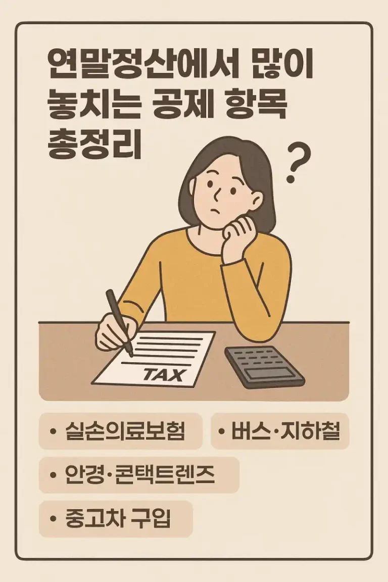 연말정산에서 많이 놓치는 공제 항목 총정리