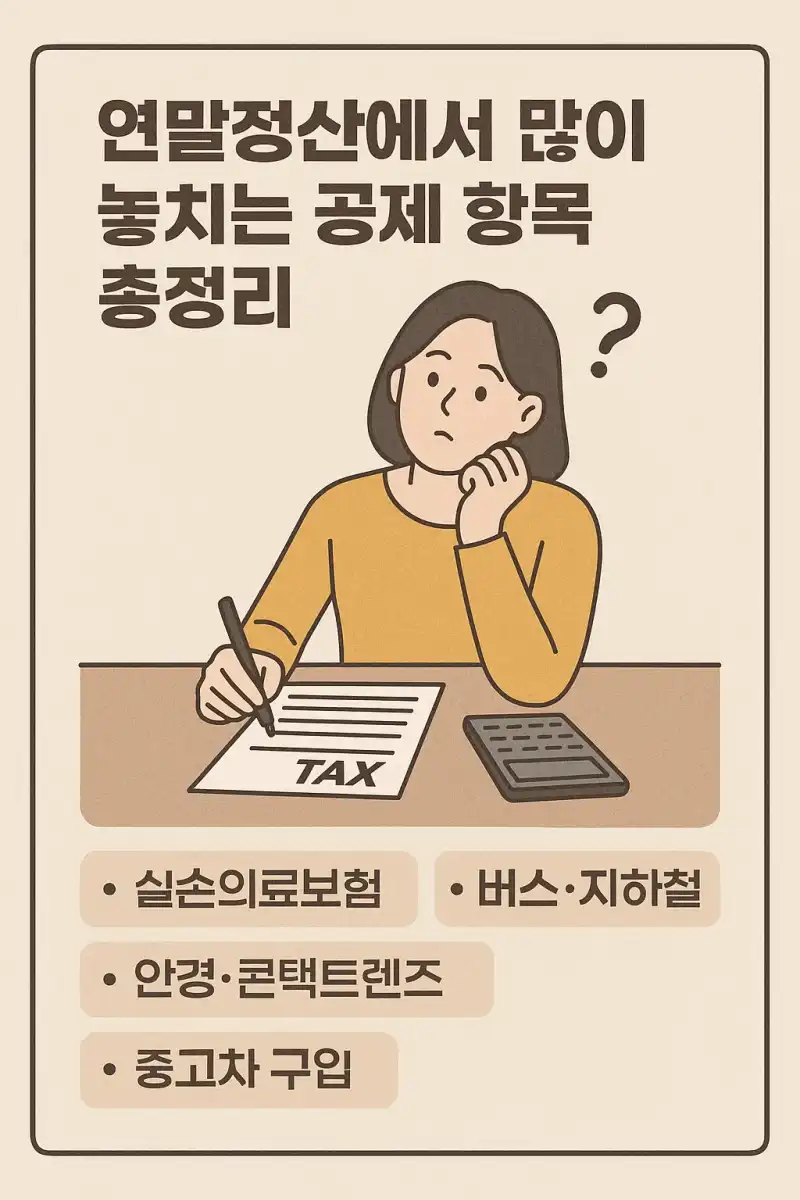 연말정산에서 많이 놓치는 공제 항목 총정리