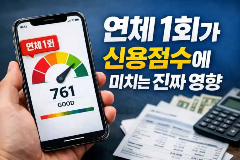 연체 1회가 신용점수에 미치는 진짜 영향
