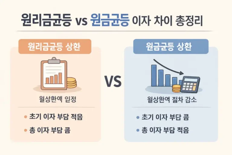 원리금균등 vs 원금균등 이자차이 총정리