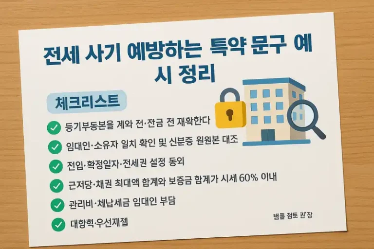 전세 사기 예방하는 특약 문구 예시 정리