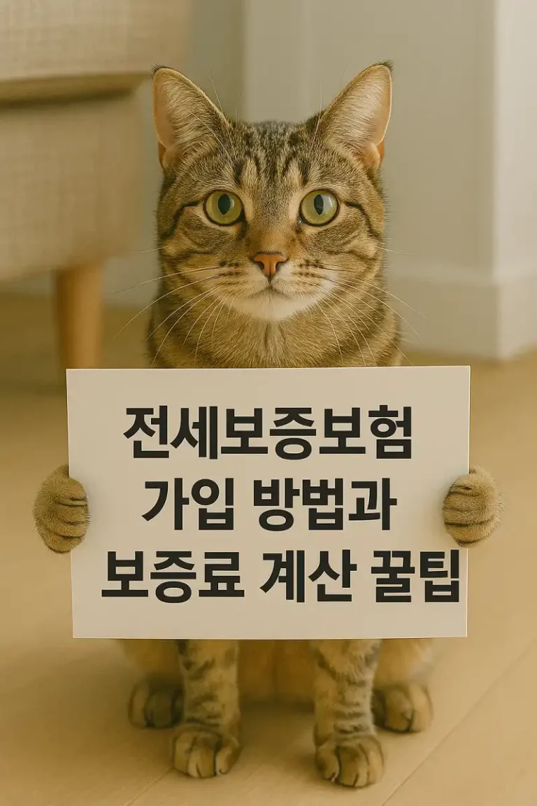 전세보증보험 가입 방법과 보증료 계산 꿀팁