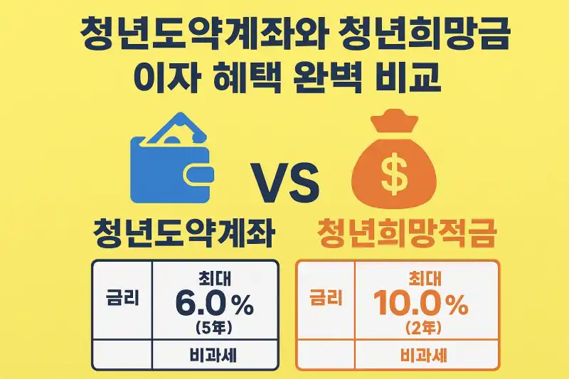 청년도약계좌와 청년희망적금 이자 혜택 완벽 비교!