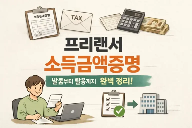 프리랜서 소득금액증명 발급부터 활용까지 완벽 정리