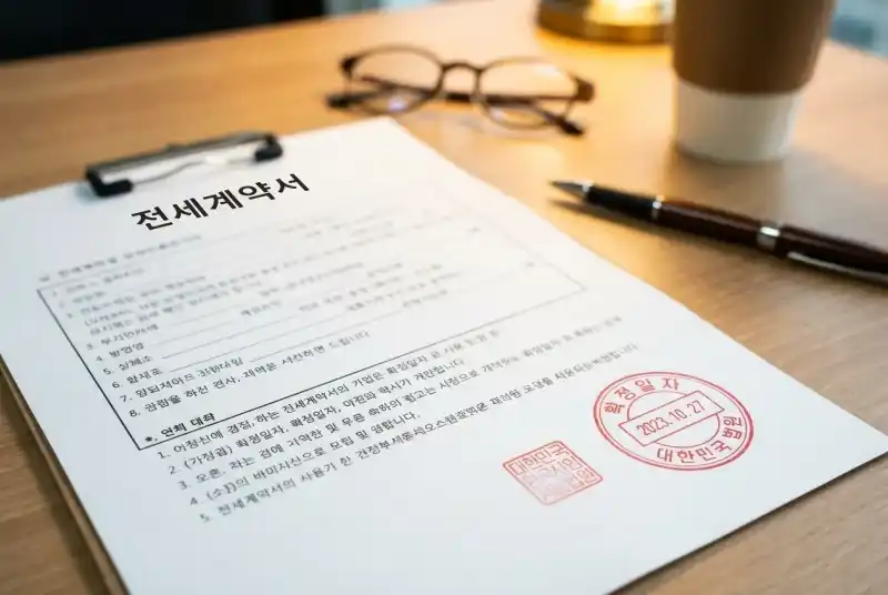 임대차계약서 확정일자 도장 클로즈업