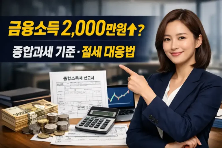 금융소득 2000만원 넘으면? 종합과세 기준과 절세 대응법