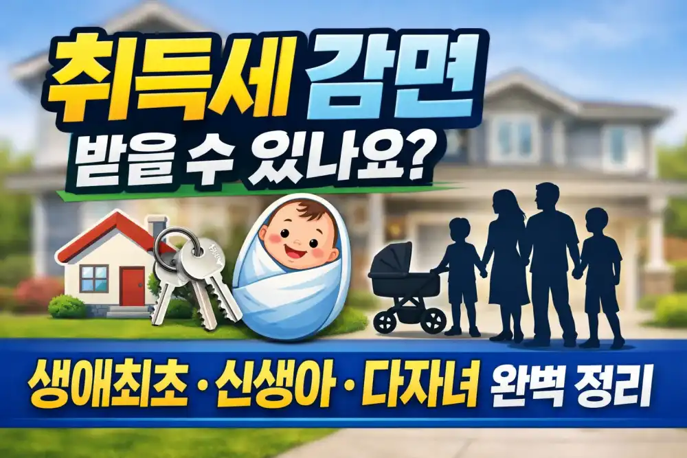 취득세 감면 받을 수 있나요? 생애최초·신생아·다자녀 완벽 정리
