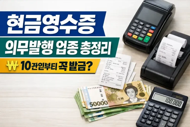 현금영수증 의무발행 업종 총정리! 10만원부터 꼭 발급해야 할까요?