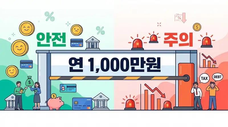 1,000만원 기준선 개념도