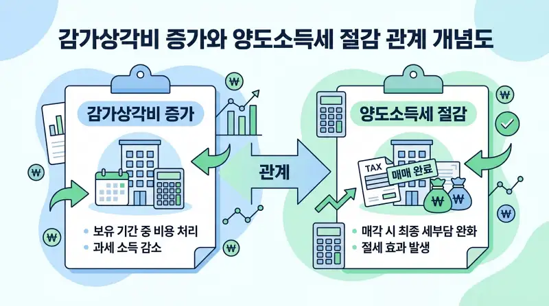 감가상각비와 양도소득세 관계도