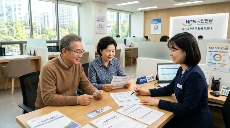 국민연금 상담 데스크 장면
