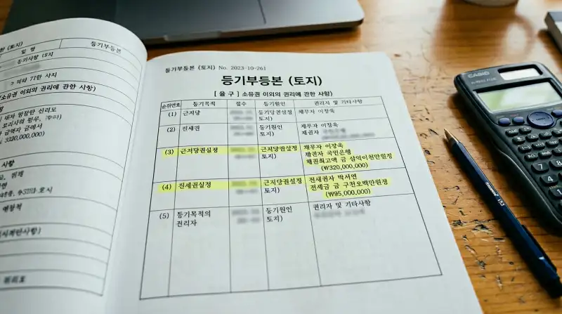 등기부등본 을구(근저당) 섹션 클로즈업 (