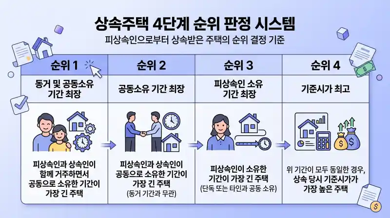 상속주택 우선순위 4단계 비교표